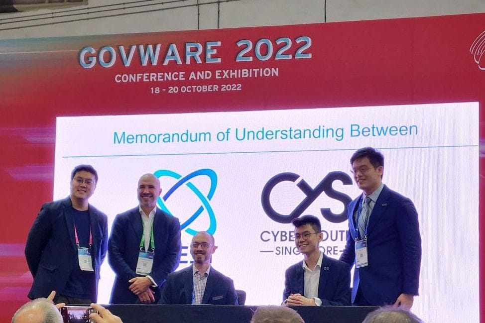 CREST signs MoU with the AiSP and CYS during Singapore International Cyber Week 22