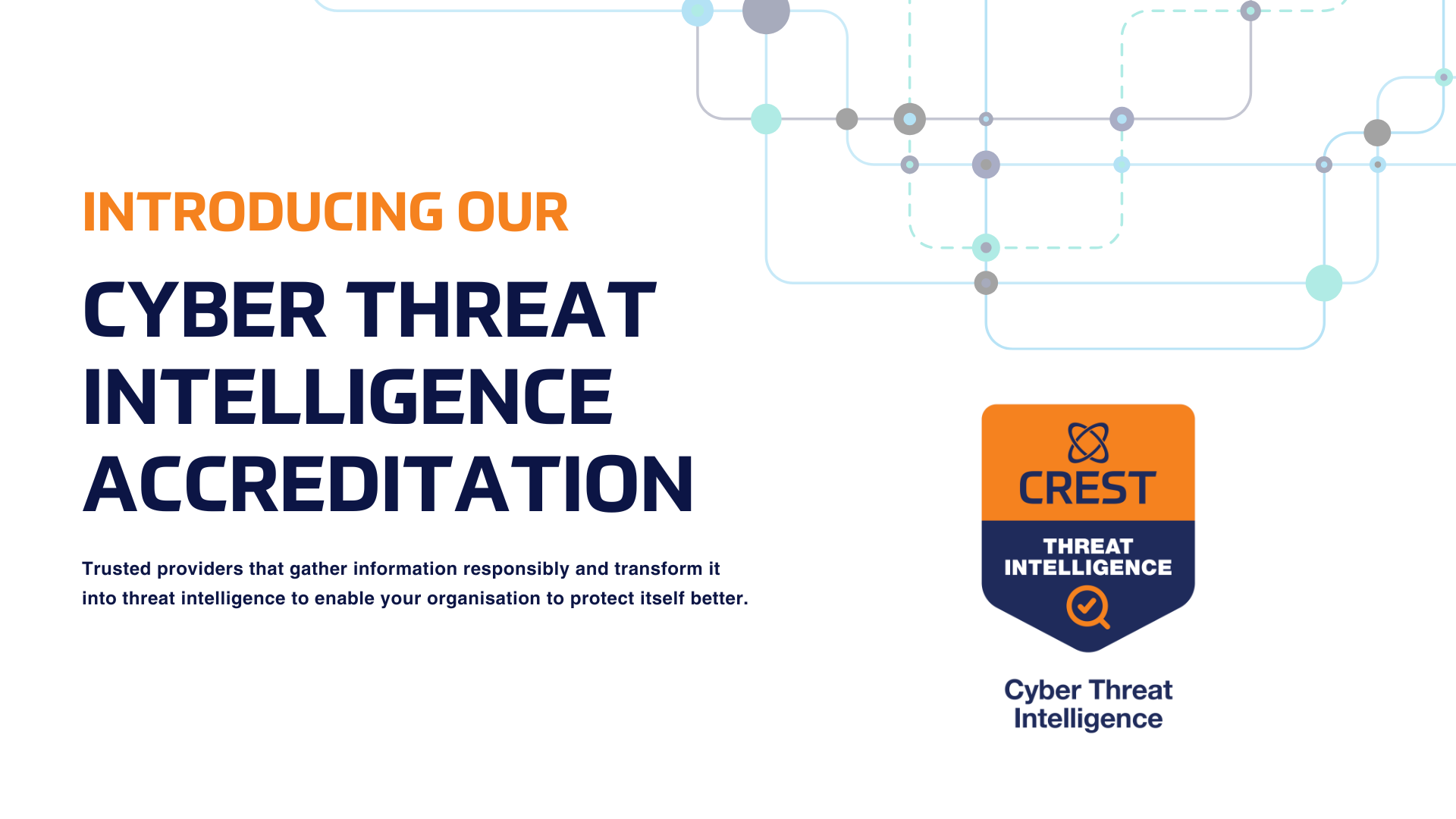 A white banner promoting the launch of CREST's new CTI accreditation standards in March 2026